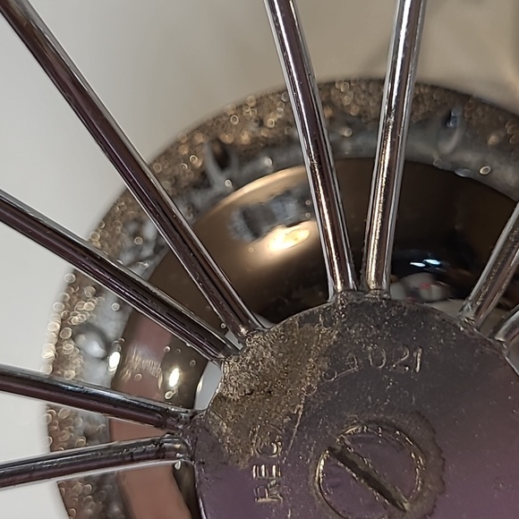 Vintage old English recreation #4021 metal basket w/ crystal bowl - Picture 9 of 9